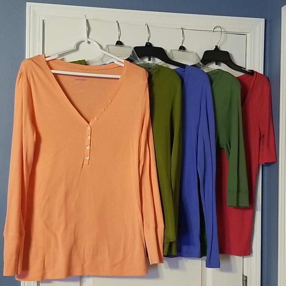 Lot of 5 large Old Navy tops